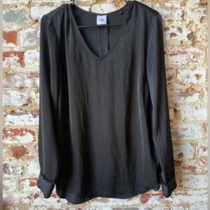 CAbi Black V-Neck Long-Sleeve Blouse